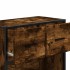 Mesita de noche roble ahumado 60x31x60 cm madera