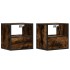Mesitas de noche pared 2 uds color roble ahumado 40x31x39,5