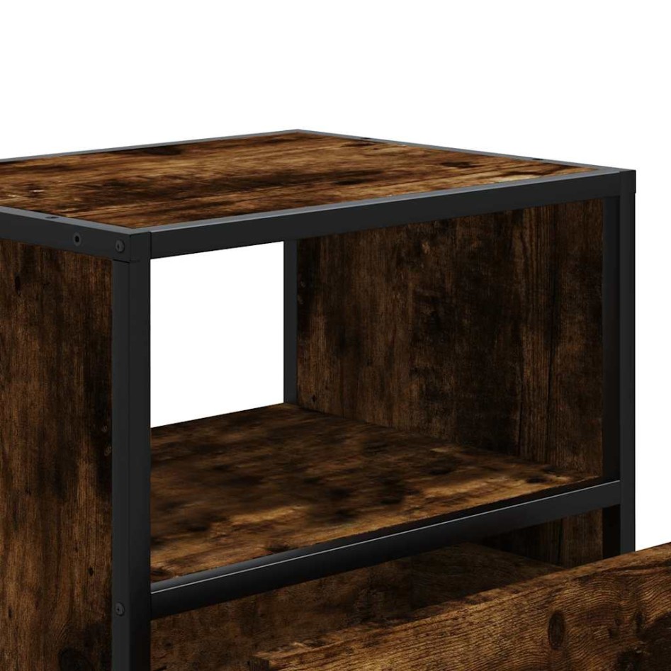 Mesitas de noche pared 2 uds color roble ahumado 40x31x39,5