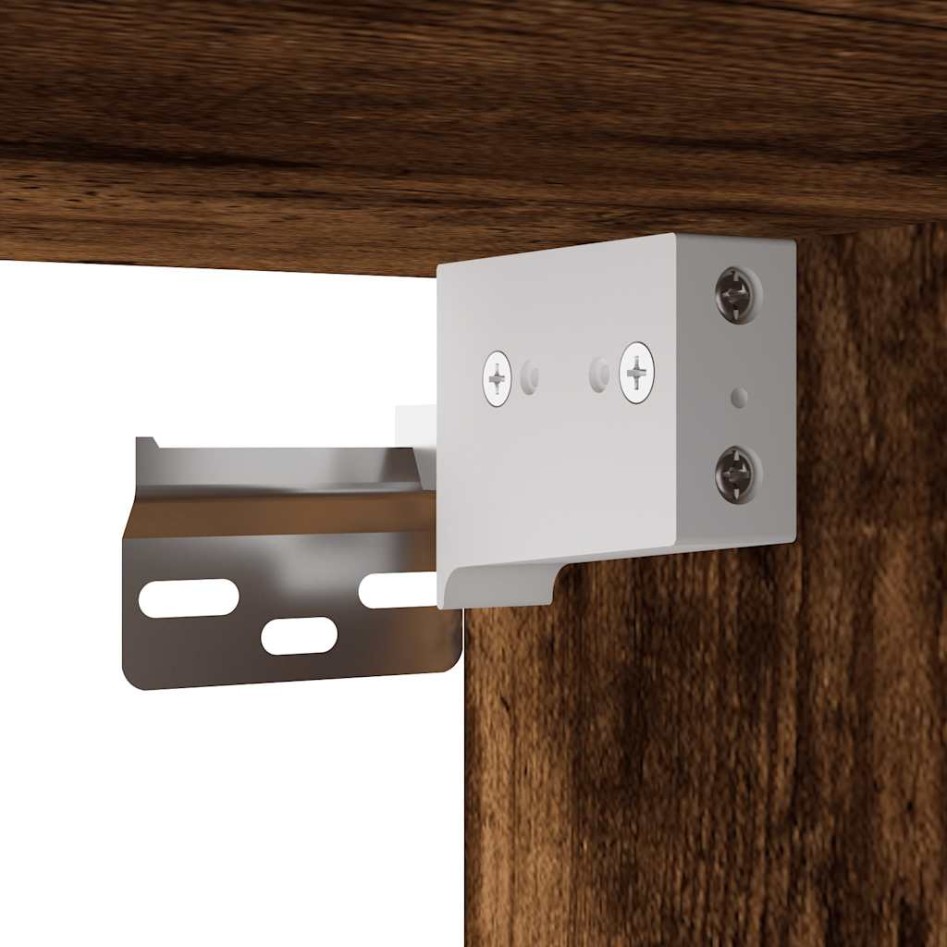 Mesitas de noche pared 2 uds color roble ahumado 40x31x39,5