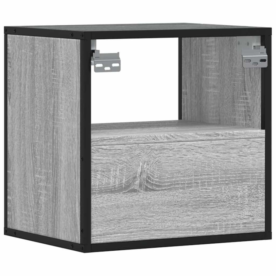 Mesitas de noche de pared 2 unidades gris sonoma 40x31x39,5
