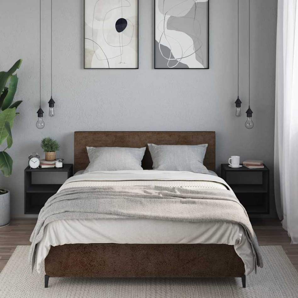 Mesitas de noche de pared 2 unidades negra 40x31x39,5