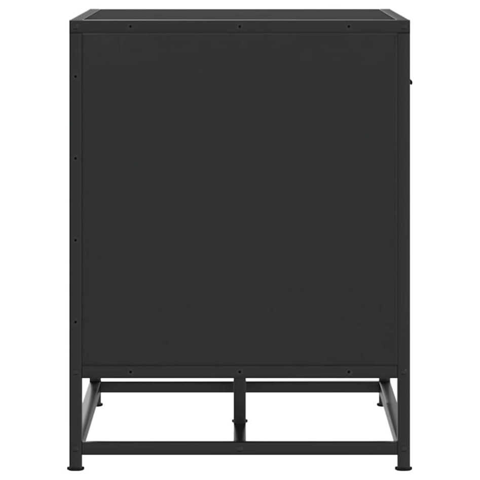 Banco zapatero madera de ingeniería y metal negro 60x40x53,5