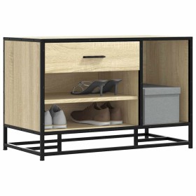 Banco zapatero madera de ingeniería roble sonoma 80x40x53,5