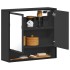 Armario de baño con espejo madera ingeniería negro 65x20x60