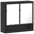 Armario de baño con espejo madera ingeniería negro 65x20x60