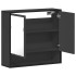 Armario de baño con espejo madera ingeniería negro 65x20x60