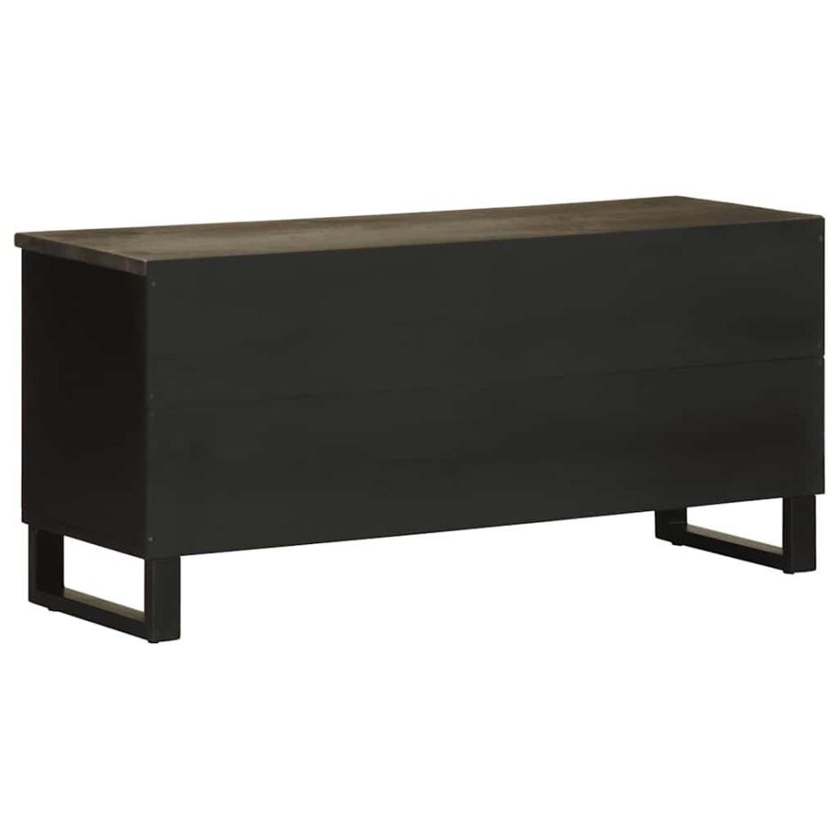 Mueble de TV madera maciza de mango negro 100x33x46