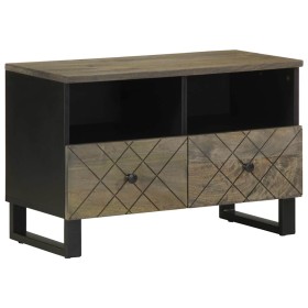 Mueble de TV madera maciza de mango negro 70x33x46