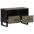 Mueble de TV madera maciza de mango negro 70x33x46