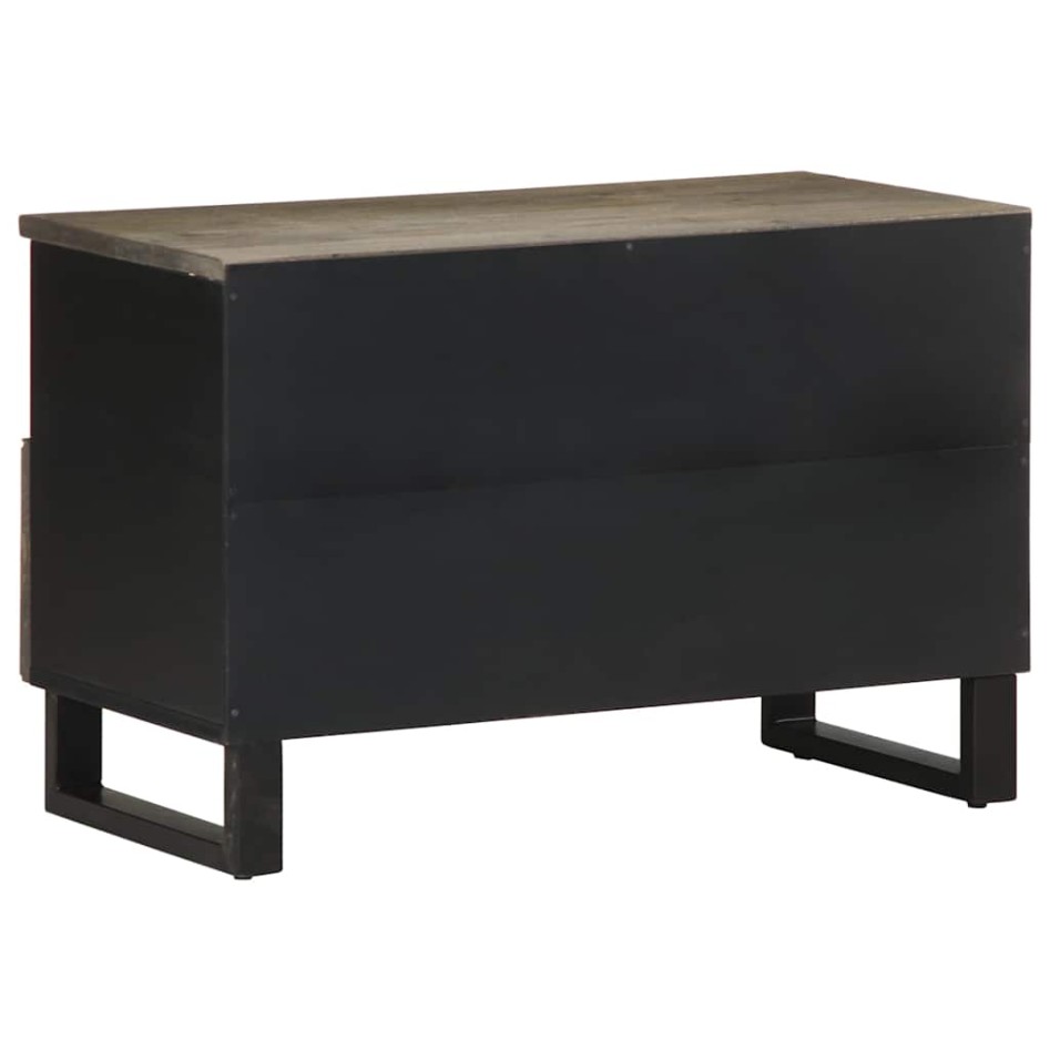 Mueble de TV madera maciza de mango negro 70x33x46