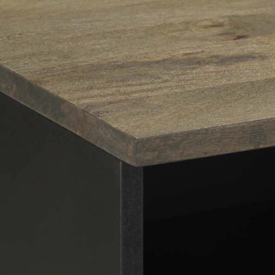 Mueble de TV madera maciza de mango negro 70x33x46