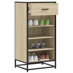 Mueble zapatero madera contrachapada roble sonoma 48x38x97,5