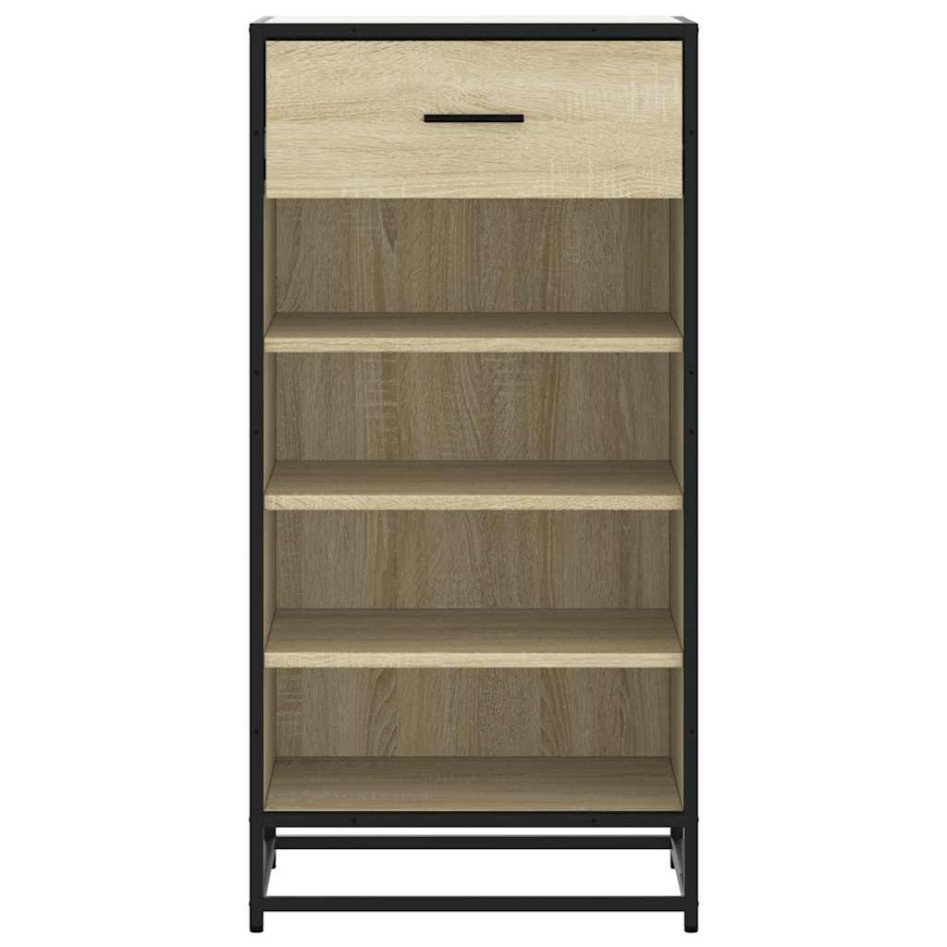 Mueble zapatero madera contrachapada roble sonoma 48x38x97,5