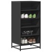 Mueble zapatero de madera de ingeniería negro 48x38x97,5 cm