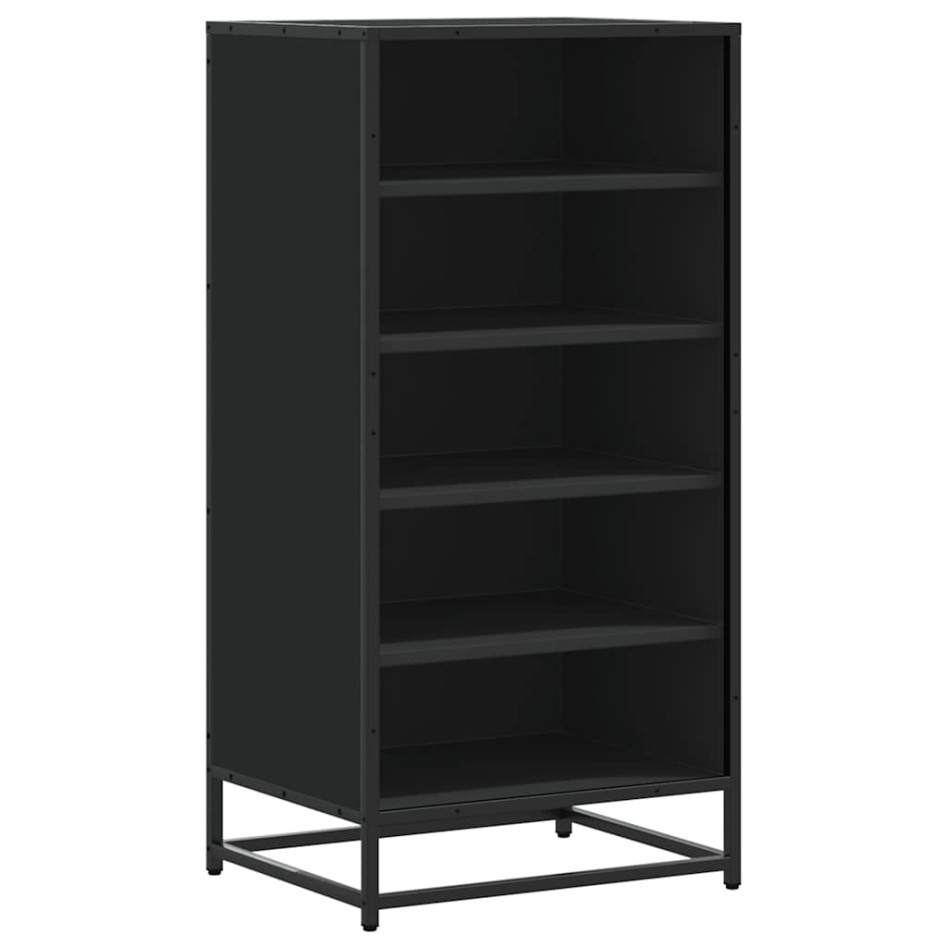 Mueble zapatero de madera de ingeniería negro 48x38x97,5