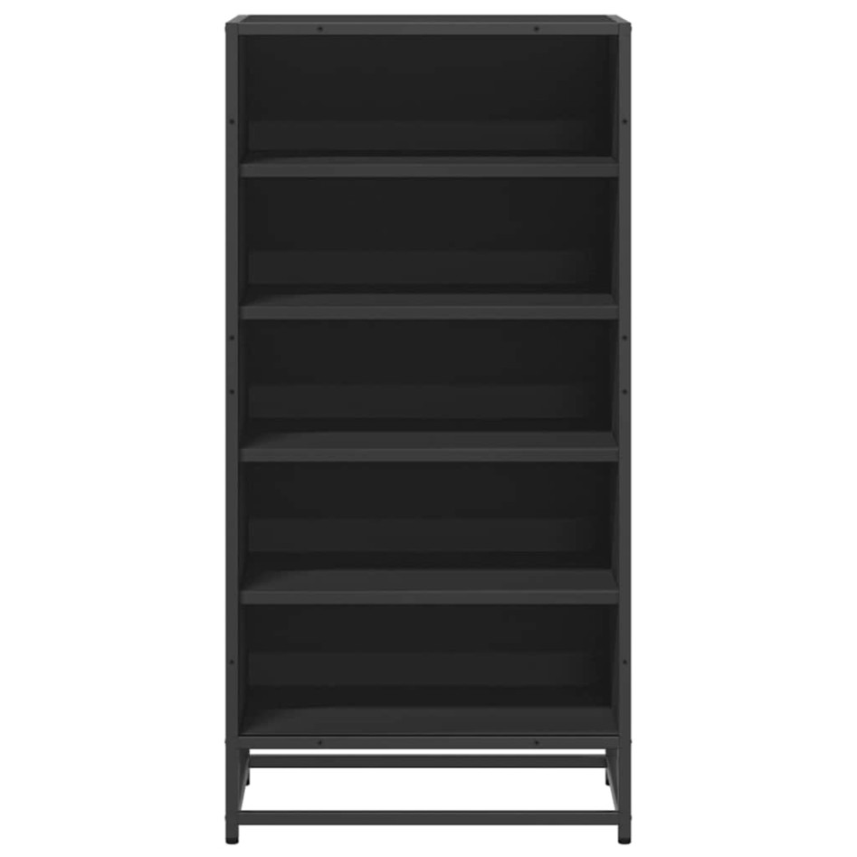 Mueble zapatero de madera de ingeniería negro 48x38x97,5