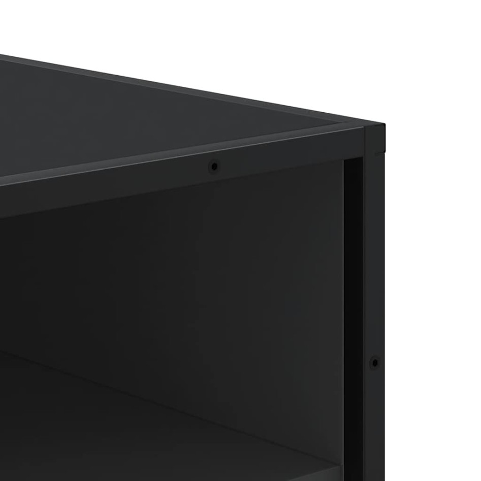 Mueble zapatero de madera de ingeniería negro 48x38x97,5