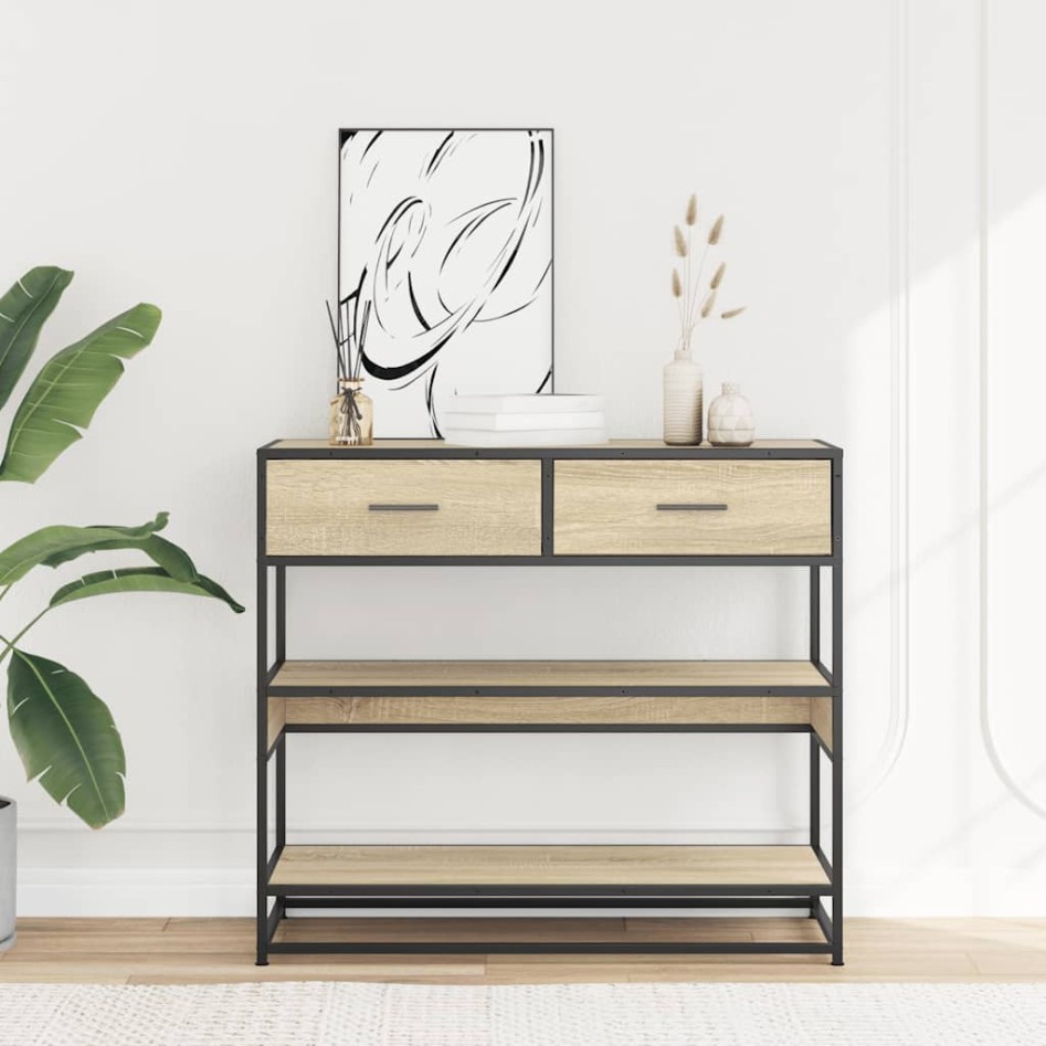 Mesa consola de madera de ingeniería roble Sonoma 90x35x80