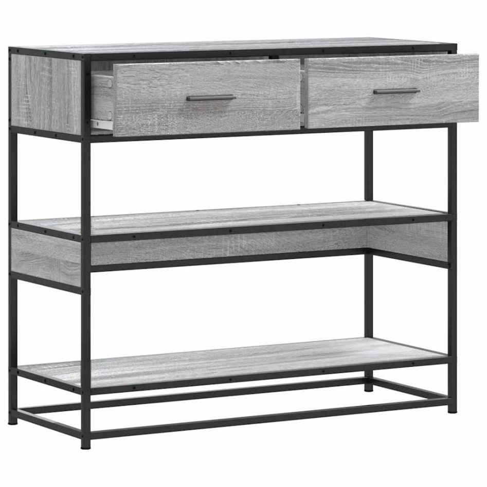 Mesa consola madera de ingeniería gris Sonoma 90x35x80