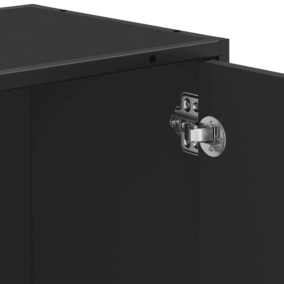 Mueble baño para lavabo madera ingeniería negro 65 x 33 x 60