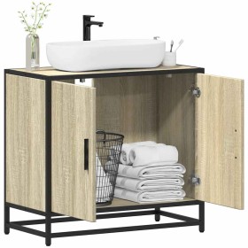 Armario de lavabo de baño madera roble Sonoma 65x33x60
