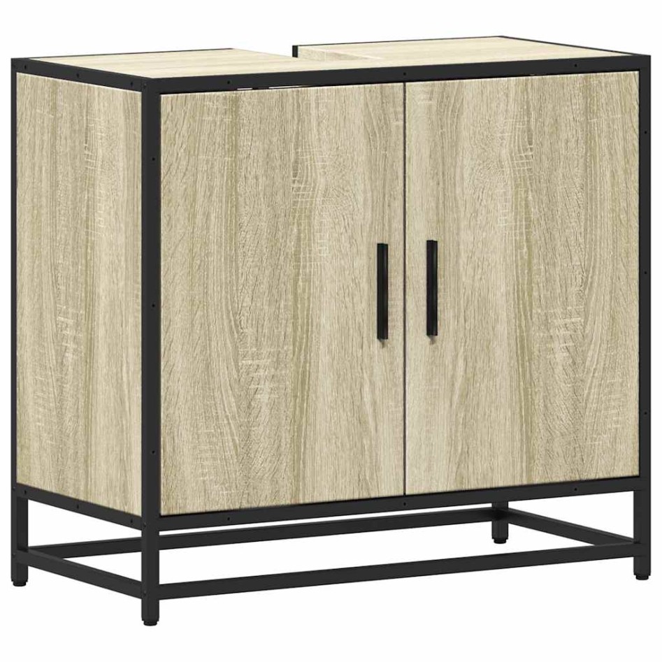 Armario de lavabo de baño madera roble Sonoma 65x33x60