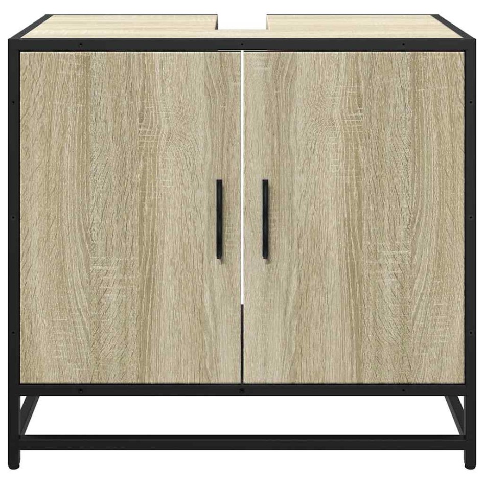 Armario de lavabo de baño madera roble Sonoma 65x33x60