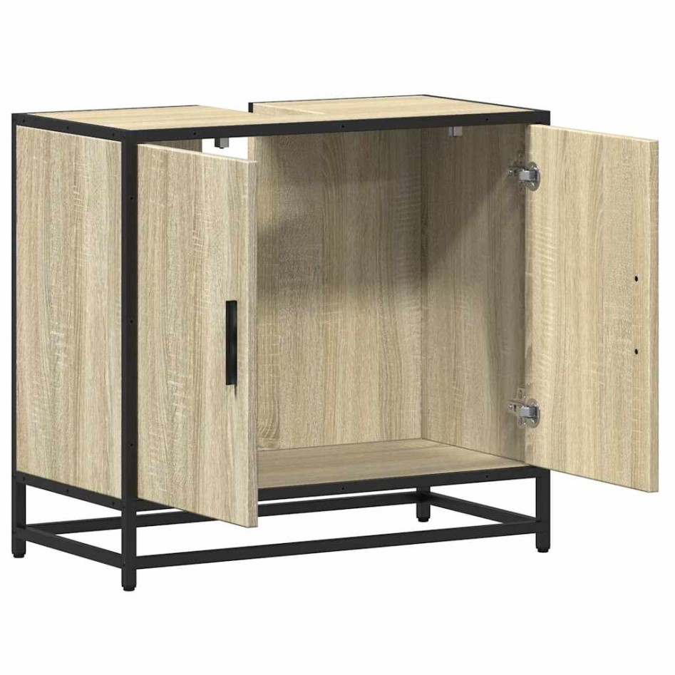Armario de lavabo de baño madera roble Sonoma 65x33x60