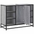 Armario lavabo baño madera ingeniería gris Sonoma 80x33x60