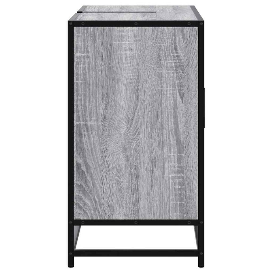 Armario lavabo baño madera ingeniería gris Sonoma 80x33x60