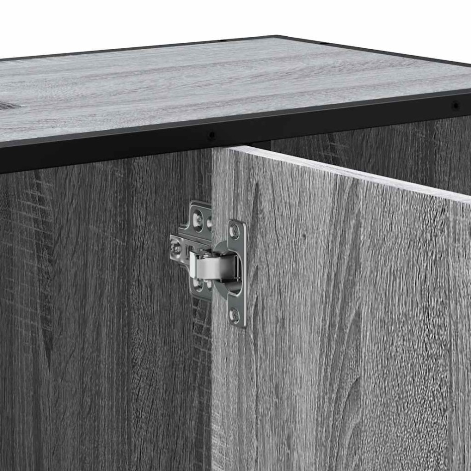 Armario lavabo baño madera ingeniería gris Sonoma 80x33x60