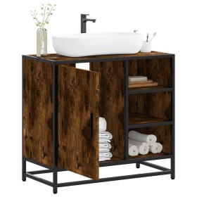Mueble de baño para lavabo roble ahumado 65x33x60