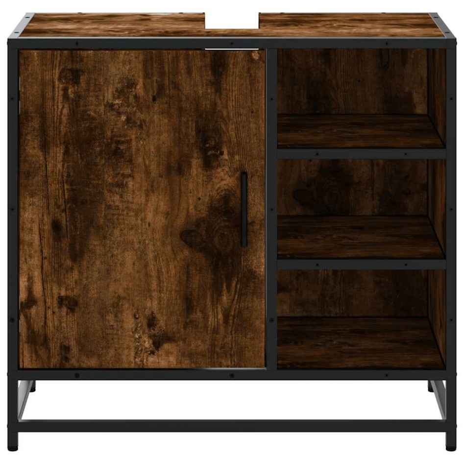 Mueble de baño para lavabo roble ahumado 65x33x60