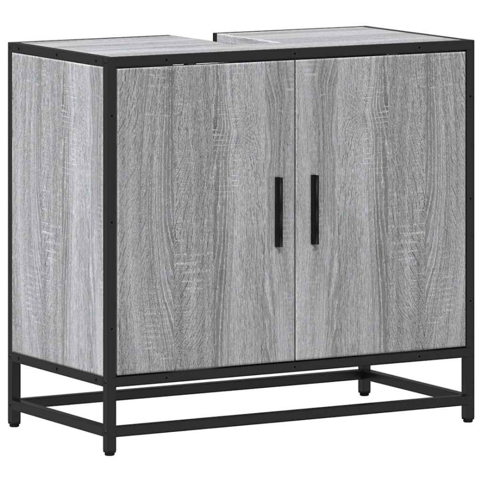 Mueble lavabo baño madera contrachapada sonoma gris 65x33x60