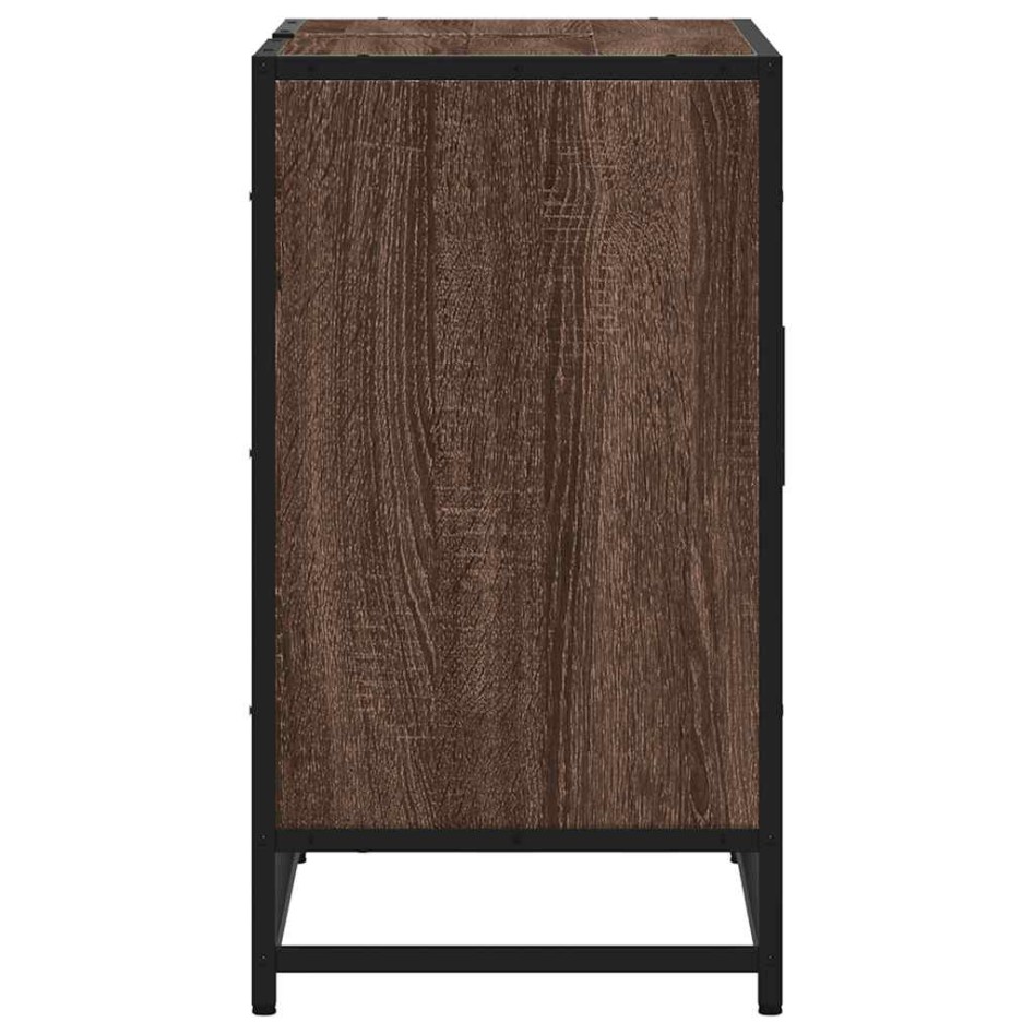 Mueble de lavabo madera de ingeniería roble marrón 65x33x60