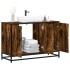 Armario lavabo baño madera ingeniería roble ahumado 90x33x60