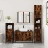 Armario lavabo baño madera ingeniería roble ahumado 90x33x60