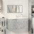 Armario de baño con espejo madera de ingeniería gris