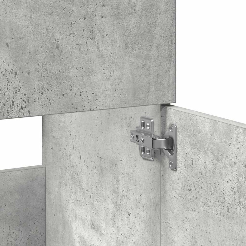 Armario de baño con espejo madera de ingeniería gris