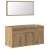 Mueble de baño con espejo de madera ingeniería roble