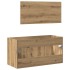 Mueble de baño con espejo de madera ingeniería roble
