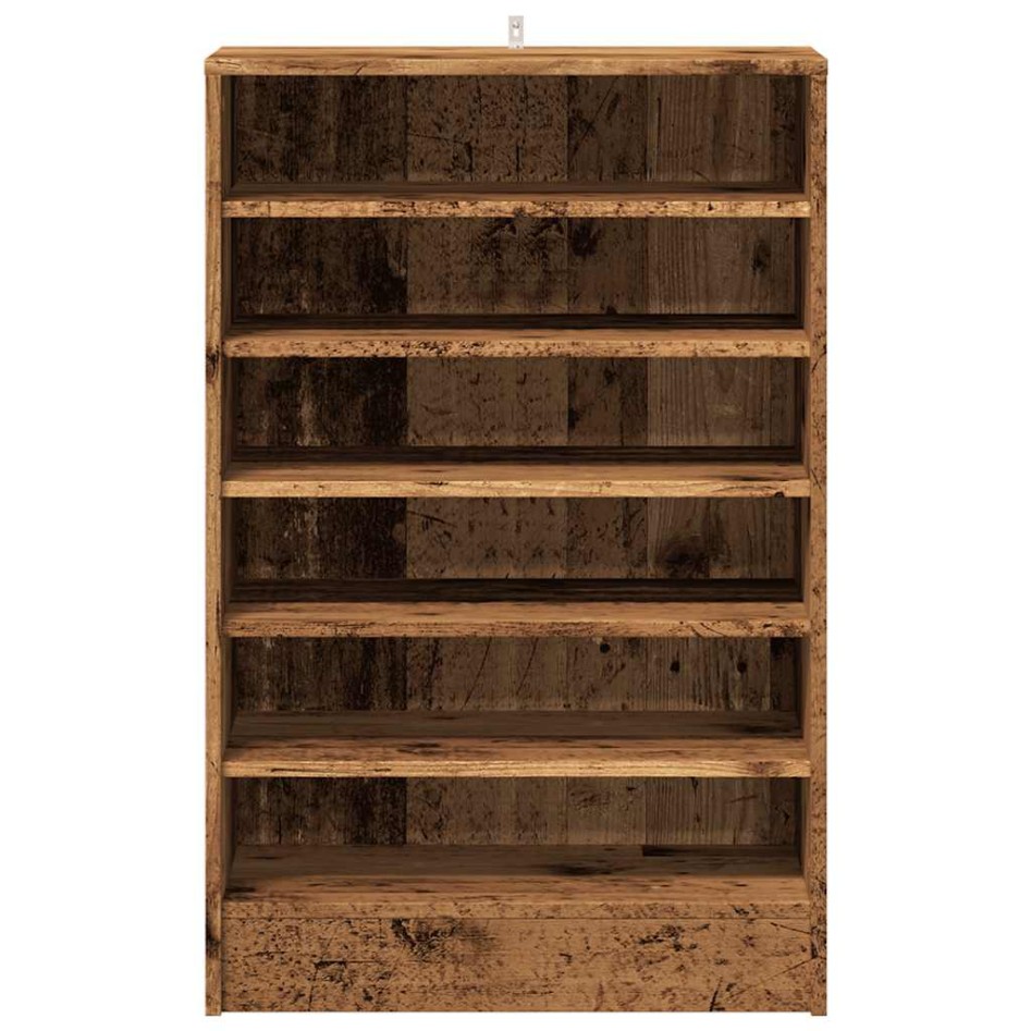 Mueble zapatero madera ingeniería madera envejecida 60x35x92