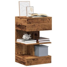 Mesitas de noche 2 uds madera ingeniería envejecida 40x35x65