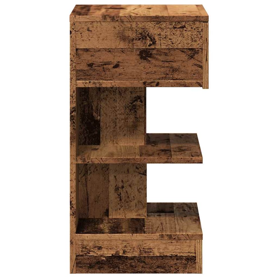 Mesitas de noche 2 uds madera ingeniería envejecida 40x35x65