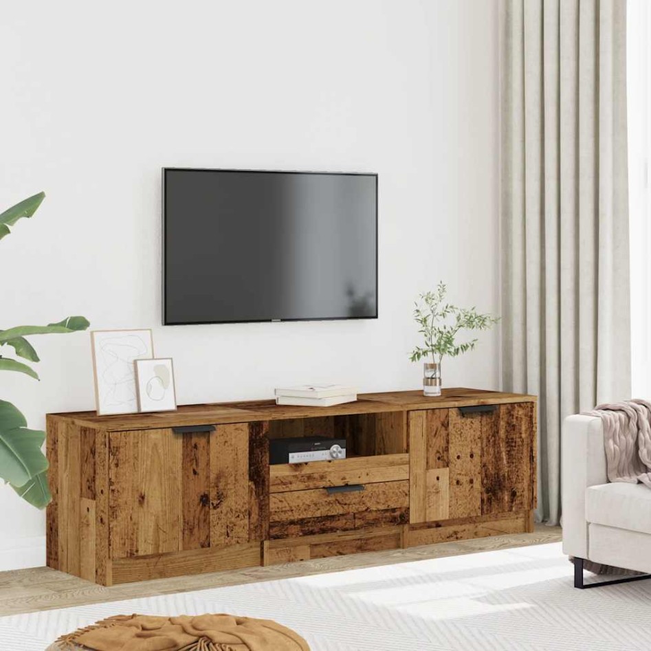 Mueble de TV de madera antigua 140x35x40 cm Madera