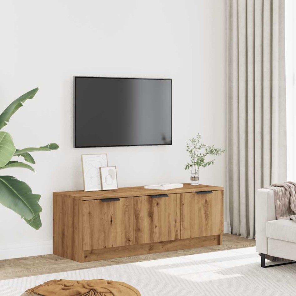 Mueble de TV madera contrachapada artisan roble 102x35x36,5