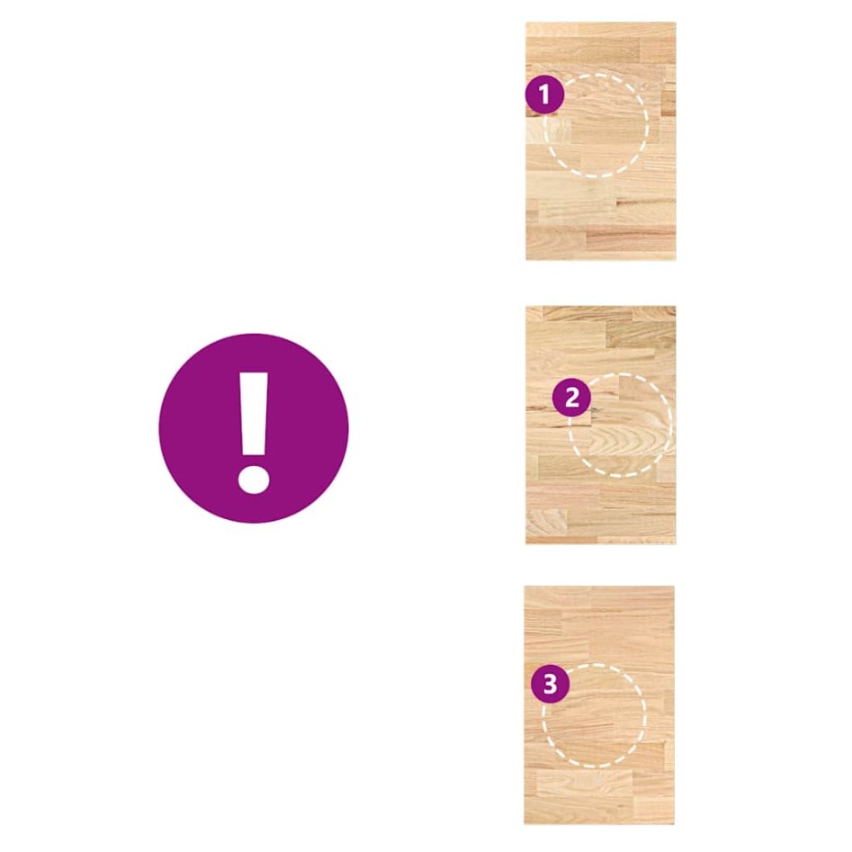 Encimera de cocina rectangular madera maciza