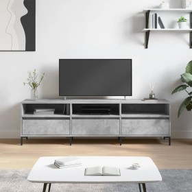 Mueble de TV madera contrachapada gris hormigón 150x30x44,5