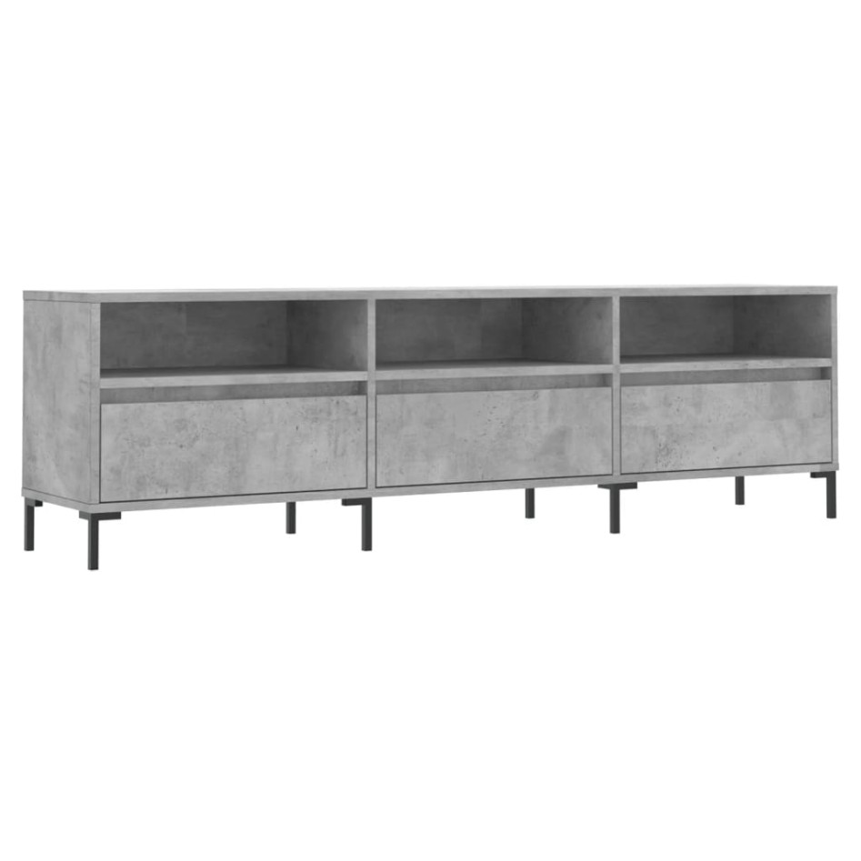 Mueble de TV madera contrachapada gris hormigón 150x30x44,5